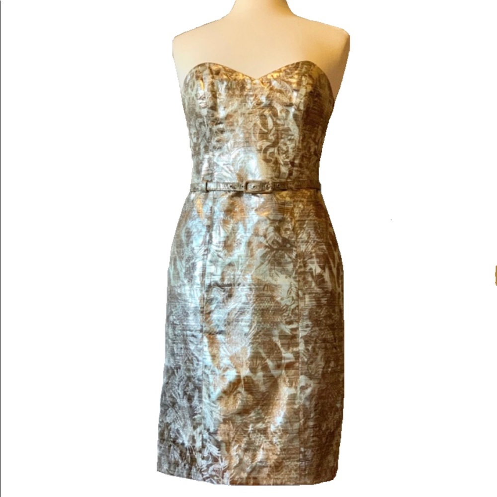 Badgley Mischka Golden Cocktail Dress